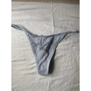 NWOT DKNY Size M Powder Blue Lace G-String Thong Panty Minimal Lightweight